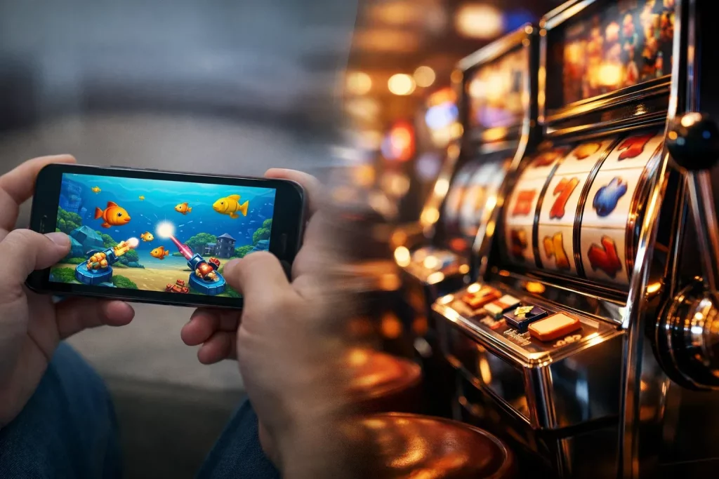 Real Casino Slots vs Fish Games