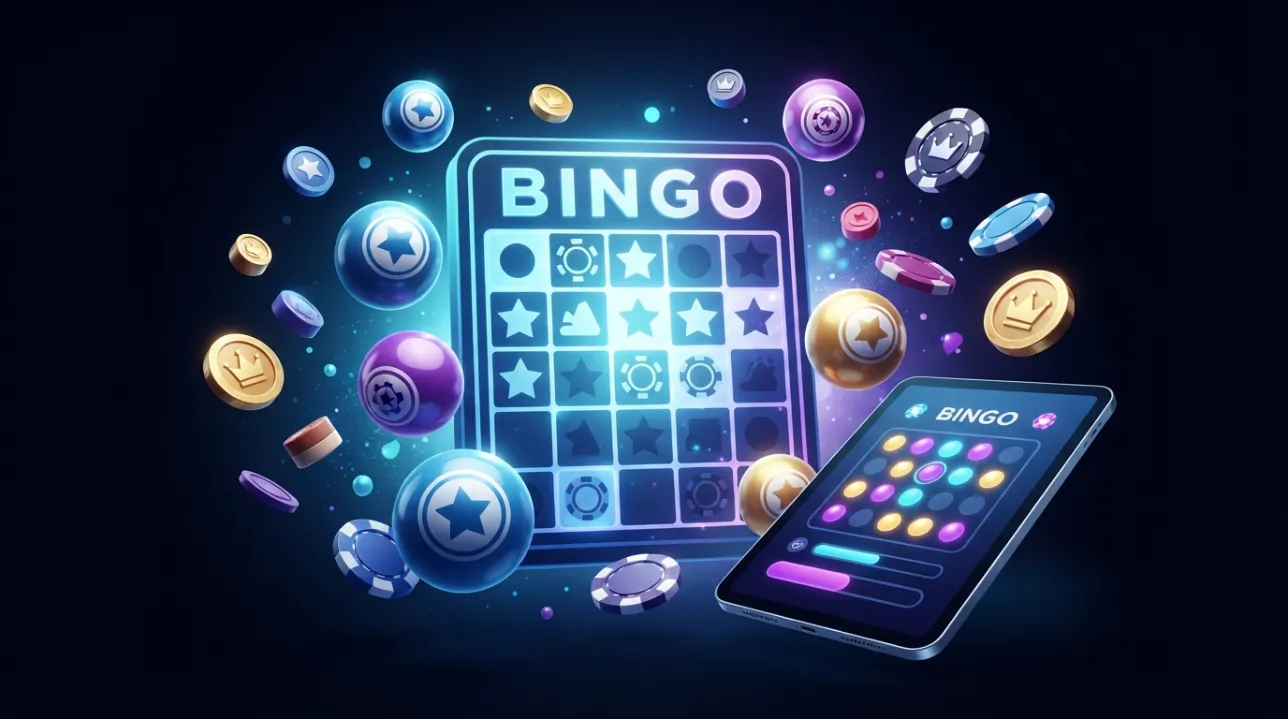 Sweepstakes bingo game with digital bingo balls and prize elements