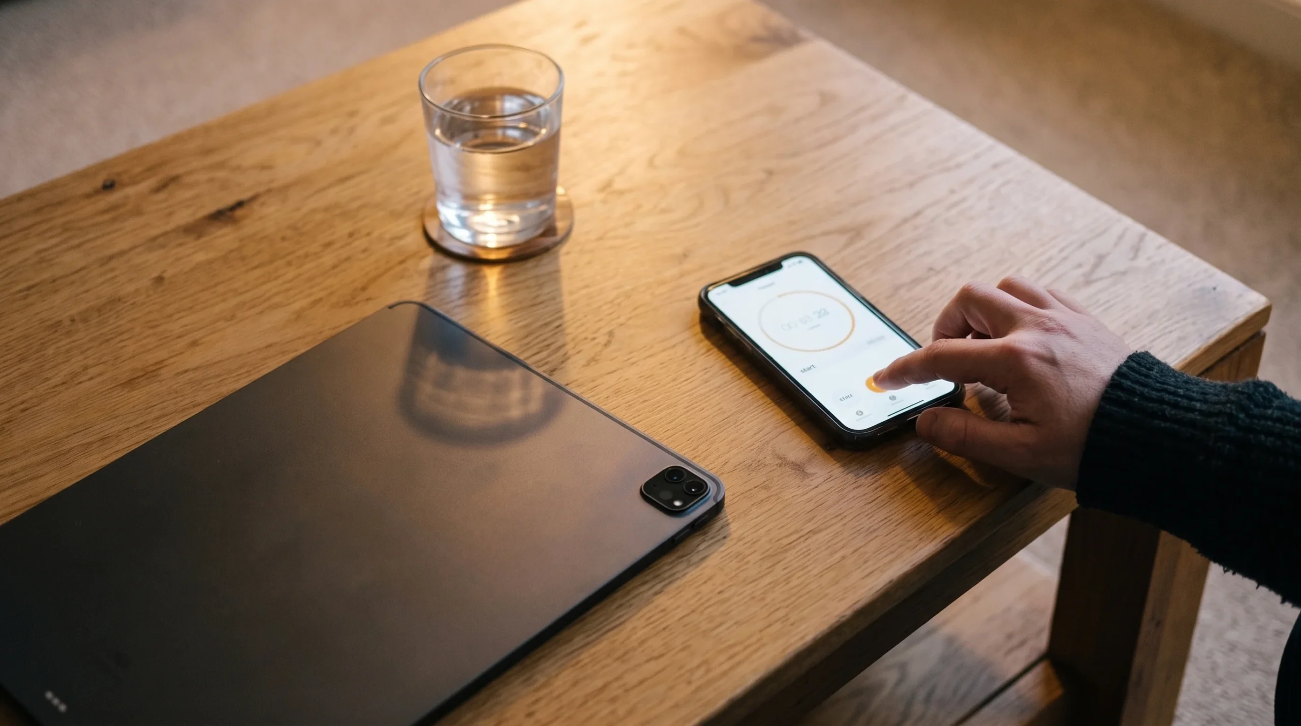 Hand setting a phone timer to keep free slot play under control